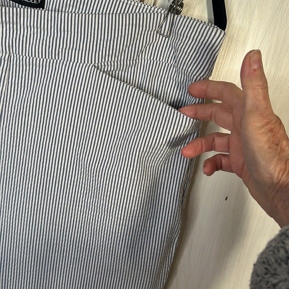 Hilary Ridley Seersucker Cotton Blend  Pull On Pants Classic Old Monet Coastal - Picture 4 of 8